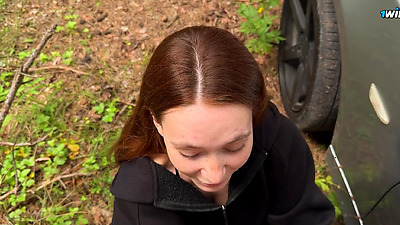 Helped a red-haired athlete in the forest