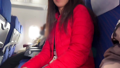Risky Public Jerking Off On A Plane Full Of People - Public Shaft Flashing