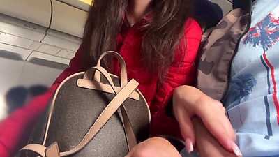 Risky Public Jerking Off On A Plane Full Of People - Public Shaft Flashing