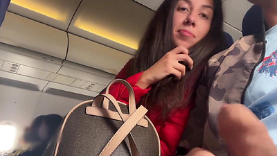 Risky Public Jerking Off On A Plane Full Of People - Public Shaft Flashing