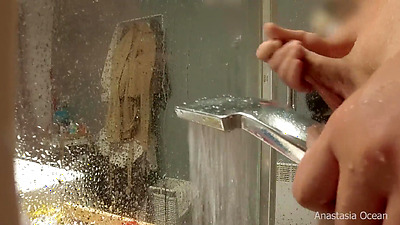 Stepmom came to his bathroom, he started jerking, she likes to watch. My pervert family.