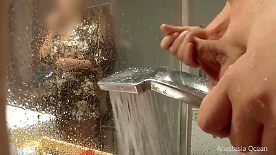 Stepmom came to his bathroom, he started jerking, she likes to watch. My pervert family.