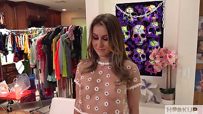 Brown-Haired Chick Paige Owens Squirts A Lot While She's Riding Raw!