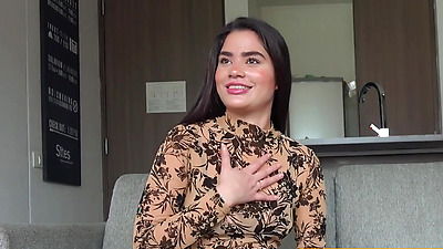 Gorgeous Colombian Gets Freaky & Slutty Sucking Penis At Lingerie Casting