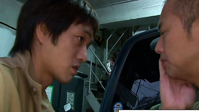 Slutty teen fucks and sucks a whole room of guys