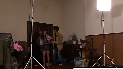 Slutty teen fucks and sucks a whole room of guys