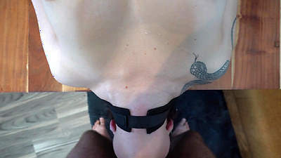 Facefucked while she is tied to the table - Stevethroat