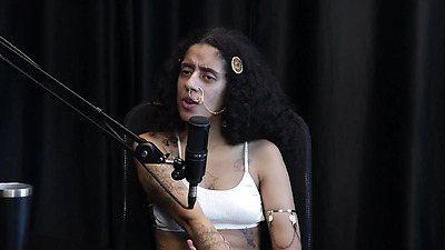 Bitch shows off her breast tattoos after saying she values her small achievements, likes to stick her finger in her butt, slaps, and refers to blowjobs - Bibi Hourani (WATCH ON: SHEER/RED)