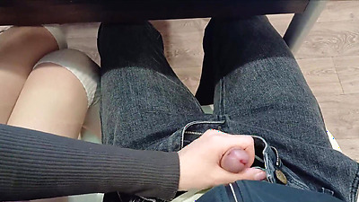 jerked off a classmate's shaft right during a lecture