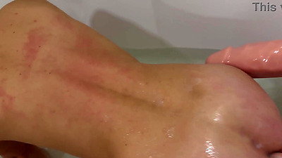 Master trains his submissive anal submissive to work her tight holes with giant dildos