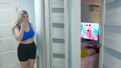 Stepdaughter with big tits spies on stepdad part 3