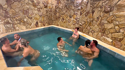 ORGY WITH FRIENDS IN THE MOTEL POOL