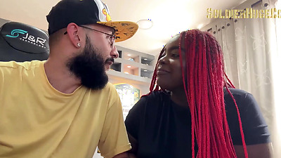 A little interview and fuck with a black babe - Kimberlin Do Santos - SoldierHugeCock