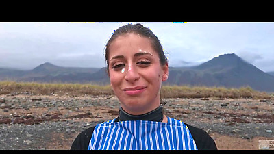 Submissive Italian cutie Silvia Soprano gets roughly dominated on a beach in Norway