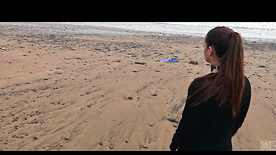 Submissive Italian cutie Silvia Soprano gets roughly dominated on a beach in Norway