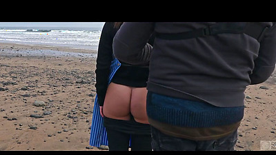 Submissive Italian cutie Silvia Soprano gets roughly dominated on a beach in Norway