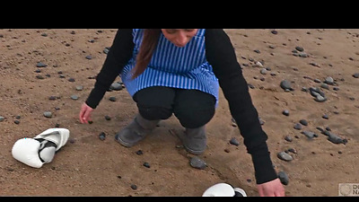 Submissive Italian cutie Silvia Soprano gets roughly dominated on a beach in Norway