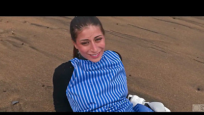 Submissive Italian cutie Silvia Soprano gets roughly dominated on a beach in Norway