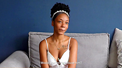 Cute Nice Tits 18 Years Old Ebony Sucks And Rides Big White Shaft!