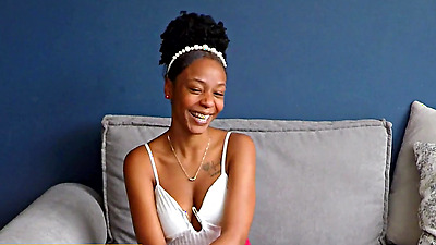 Cute Nice Tits 18 Years Old Ebony Sucks And Rides Big White Shaft!