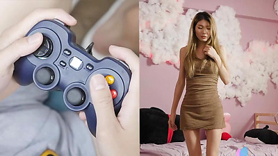 Horny Nerd With Magic Game Controler Fucks Hot Stepsis Li Zhiyan