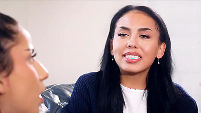 Inexperienced besties sharing shaft in 4some