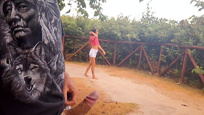 Handjob for a whore who was passing by in public!