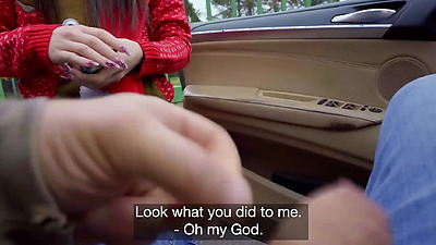 Public Agent Santa helper Matty Mila Perez public blowjob and big penis pov