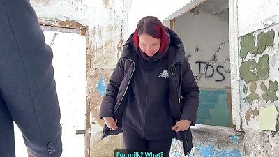 Bottle in the booty of a young whore