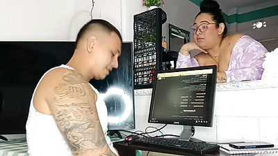 I made an agreement with my stepmother to help me with my hard penis, I wanted to fill her big tits with creampie - Full story