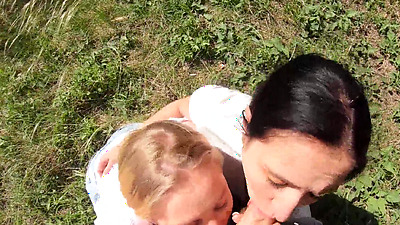 Smoking sluts suck dick and swallow cum