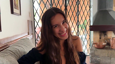 First Casting With Busty Skinny 18yo Brazilian Teen - POV Blowjob