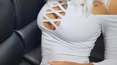 Sex between stepbrother after the day out. Cum in mouth pussy penetrated by stepbrother Marco's big penis