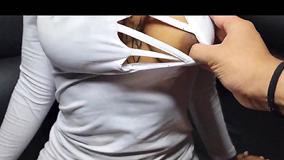 Sex between stepbrother after the day out. Cum in mouth pussy penetrated by stepbrother Marco's big penis