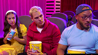 WE SWING BOTH WAYS - Wild Bisexual 3Way With Three Strangers In A Movie Theater