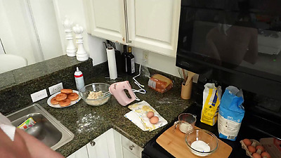 Teen StepSis Shrooms Q Needs Icing From StepBro for Bake Sale