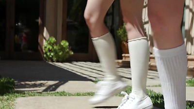 Cheerleader Maria Kazi Tastes Melody Marks Cherry Lips