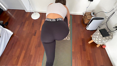 Handsfree Dryhump - Massive cumshot on LULULEMON leggings
