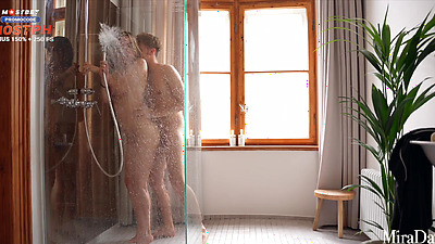Amateur Couple Having Hot Intense Fuck in the Shower - Mira David
