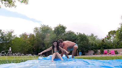 TINY4K Tiny Asian Pussy Stretched Out By Lucky Big Cock