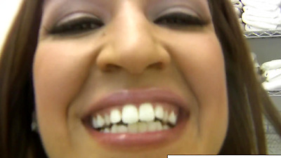 Sexy Ann Marie Rios plays with her pussy