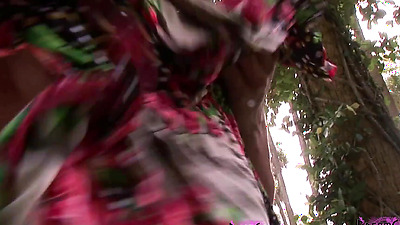 Brunette Freak Bares He Big Natural Boobs In Public