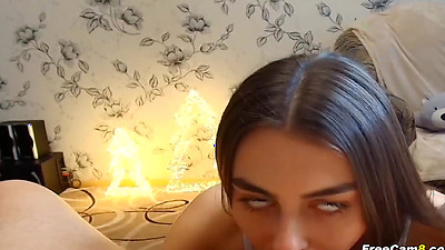 Sexy Brunette Gets Throat Fucked