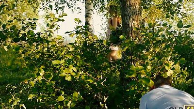 OLD4K. Babe scuttles old guys plans but does outdoor porn with him