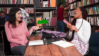 REALITY KINGS - Addis Fouche Fucks Herself With A Dildo In The Library When She Gets Noticed By A Nearby Student