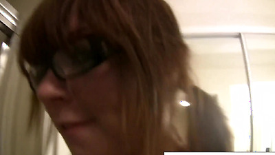 Brunette teen gives us a close up view of her box