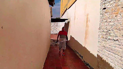 Fucking outdoors in front of the public street with my stepbrother. I am a horny and exhibitionist stepsister