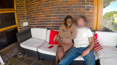 Busty Black Whore Has Fun Bouncing On Huge Gringo Dick In Private Villa