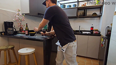 Fuck the rookie Sex in the kitchen at work break