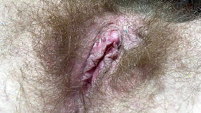 New Toy testing big clit orgasm closeup hairy